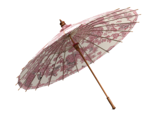 pink umbrella isolated on white