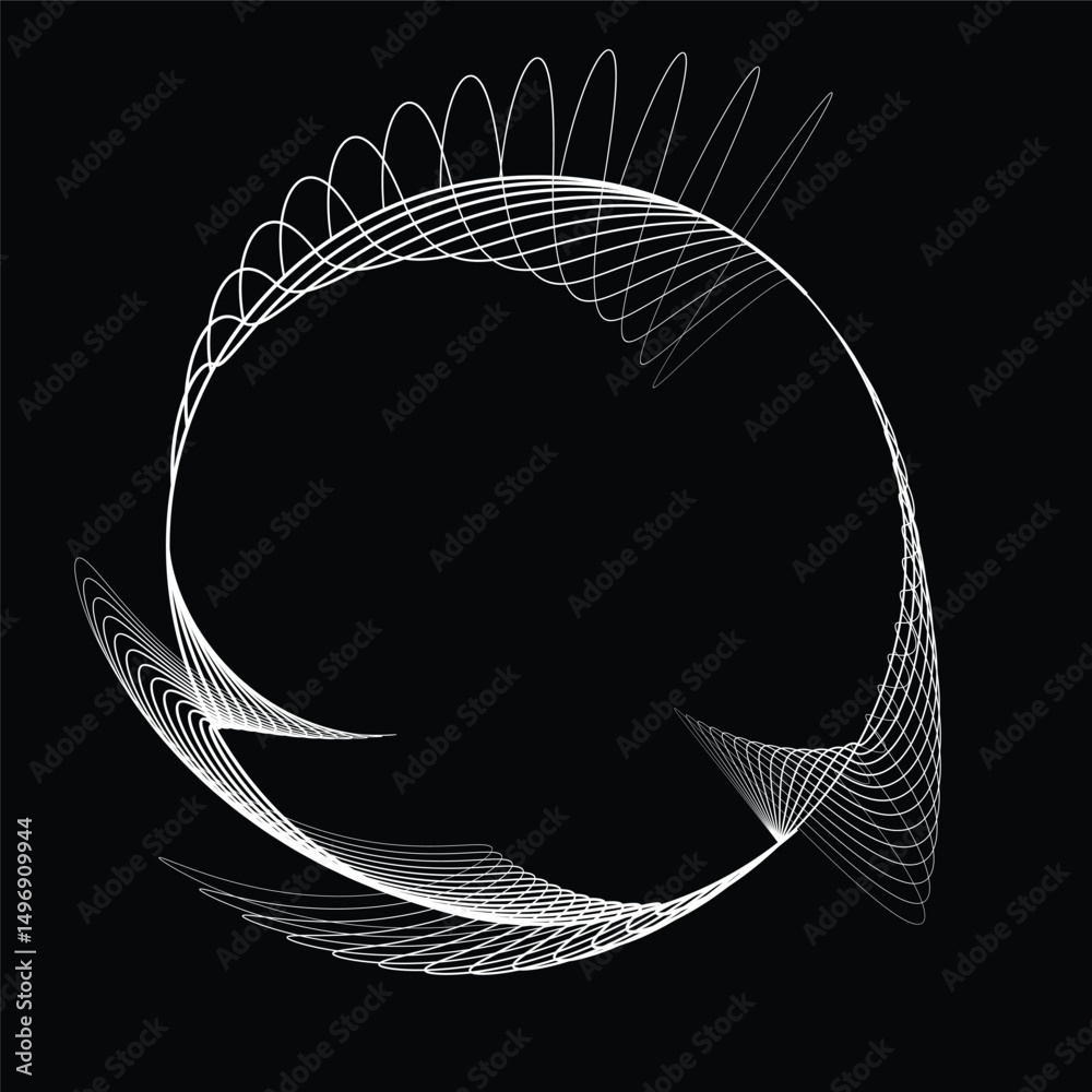 Fototapete lines in circle form . rotate rounded shape vector illustration .rotating circles form a ring.rotati