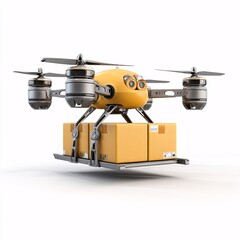 Autonomous delivery drone, rendered in 3D for efficient cargo transportation