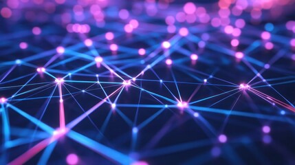 Abstract visualization of interconnected network with glowing nodes and lines