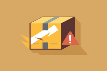 damaged parcel torn alert symbol