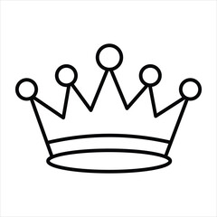 crown line icon vector on white background.