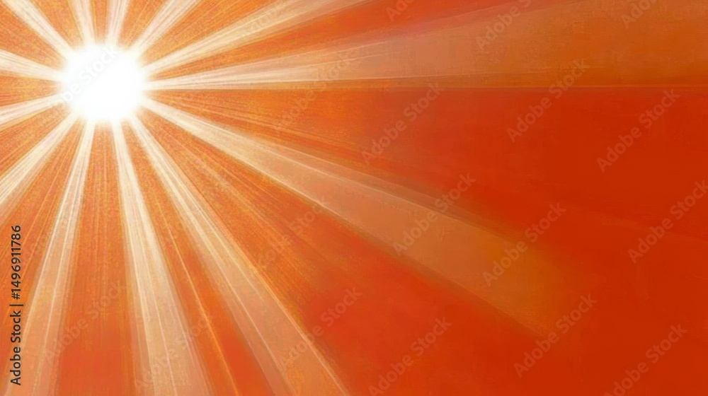 Poster radiant orange: sunlight bursting forth, illuminating the scene with warmth and energy, a captivatin