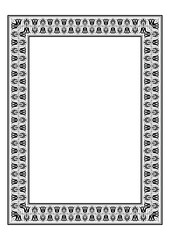 Obraz premium Rectangular Vertical European national ornament frame. A4 format. European pattern frame, ornament, border of Greece, ancient Rome, Byzantine. For Diplom, certificate, embroidery, sandblasting, laser