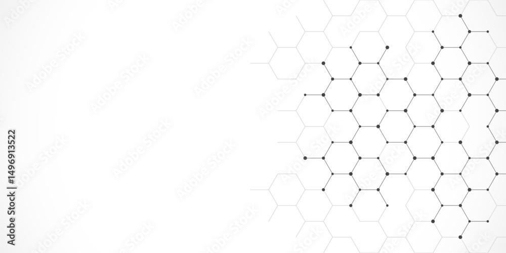 Poster Graphic design element with abstract geometric background of simple hexagon pattern