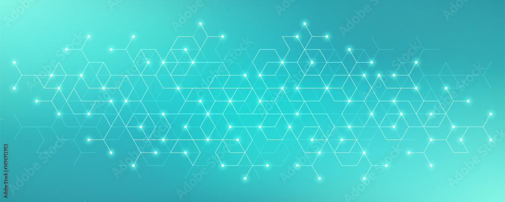 Poster Abstract vector background with simple geometric figures and dots. Graphic design element and polygonal shape pattern