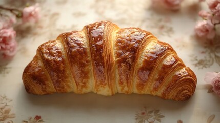 Golden Brown Croissant, Delightful Pastry, Bakery Treat