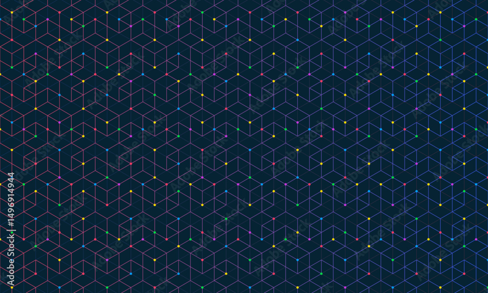 Poster Abstract vector background with a seamless pattern of simple geometric shapes. Stylish vector texture