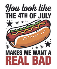 Funny 4th of July Hot Dog Shirt