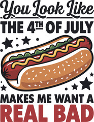 Funny 4th of July Hot Dog Shirt