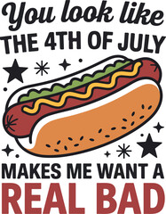 Funny 4th of July Hot Dog Shirt