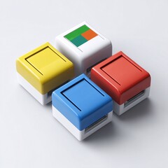 Label maker with color-coding feature, 3D model, isolated on white background