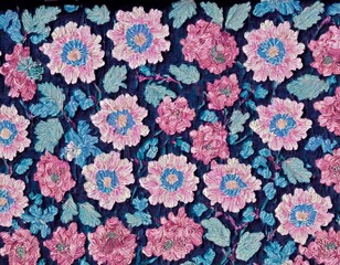 seamless pattern with flowers wallpapes blue pink purple