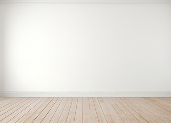 Simple Background white wall with wooden floor