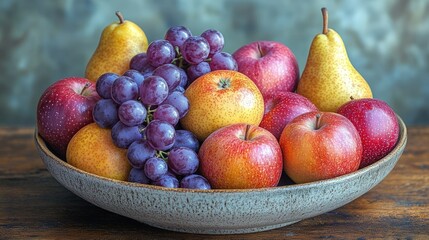 Assorted colorful fruits in bowl