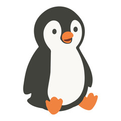Happy Penguin sitting Character animal