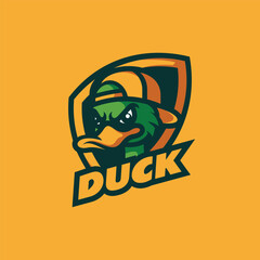 Duck Mascot Logo Design Template