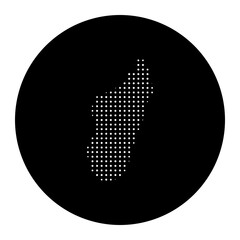 Dotted Country Silhouette. Madagascar in halftone style