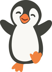 Cute Chubby Penguin Digital Clipart