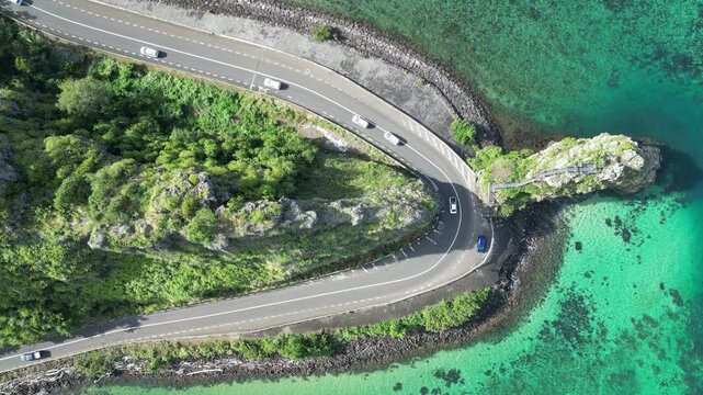 Maconde Viewpoint In Baie Du Cap Mauritius Island Mauritius. Stunning Landscape Of Highway Road Viewed From Above. Paradise Landscape Peaceful Stunning. Peaceful. Baie du Cap Mauritius Island.