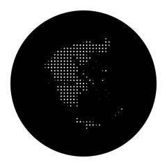 Dotted Country Silhouette. Greece in halftone style