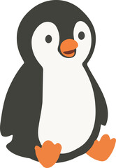 Happy Penguin sitting Character animal