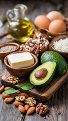 Healthy fats and proteins, a balanced diet