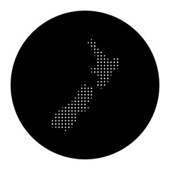 Obraz premium Dotted Country Silhouette. New Zealand in halftone style