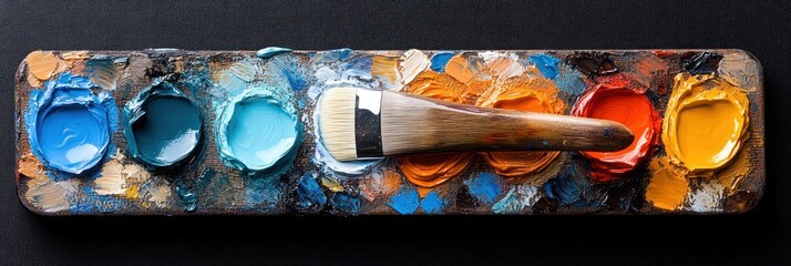 Colorful artist paint palette