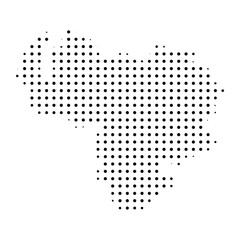 Dotted Country Silhouette. Venezuela in halftone style