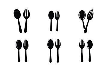 Vintage Spoon and Fork Symbol Art
