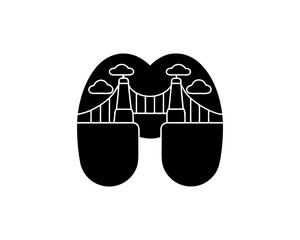 creative details Outline silhouette Bridges line Icon icon vector illustration 