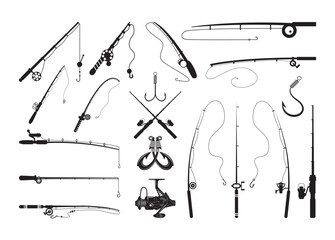 Fishing Rod vector, Fishing Rod Clipart, Fishing Rod silhouette
