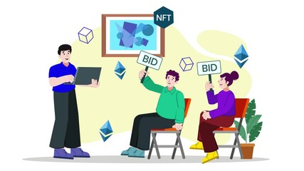 Team Discussion on NFT Strategy - Business Explainer Animation - Powered by Adobe