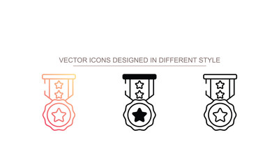Army Medal icon design with white background stock illustration