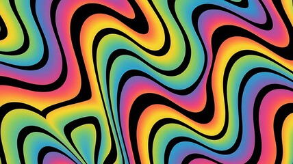 Abstract Rainbow Wave Pattern Background Design for Digital Projects