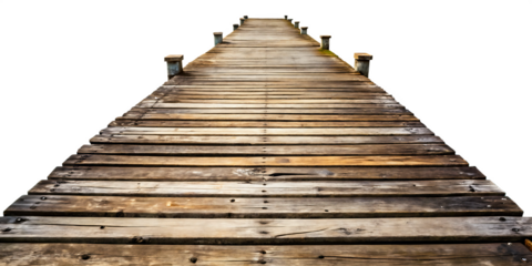 Rustic wooden dock path isolated on a white background png