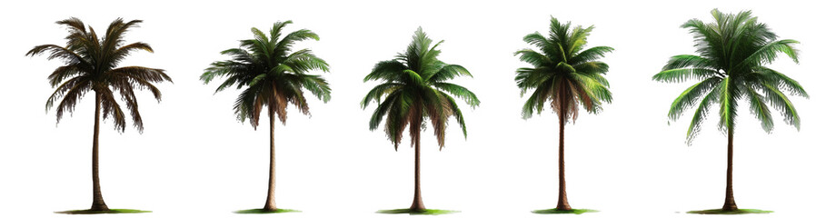 Fototapeta premium [Transparent Background PNG]Collection of Various Palm Trees
