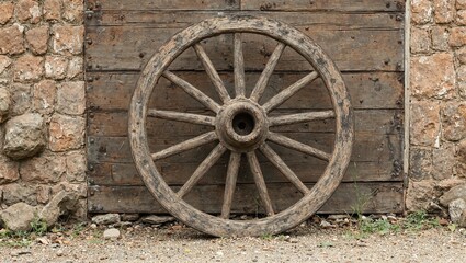 Fototapeta premium Rustic wagon wheel decor