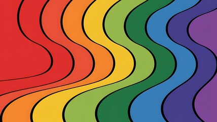 Obraz premium Abstract Rainbow Wave Pattern Background Design for Digital Projects