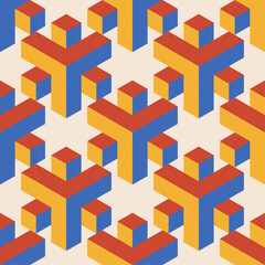 Trendy minimalist seamless pattern with abstract creative geometric composition