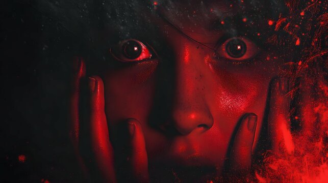 Scary flick artwork layout.