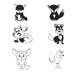 Black and white Sad Fox