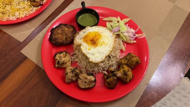 Chelo Kabab prepared in a restaurant in Kolkata