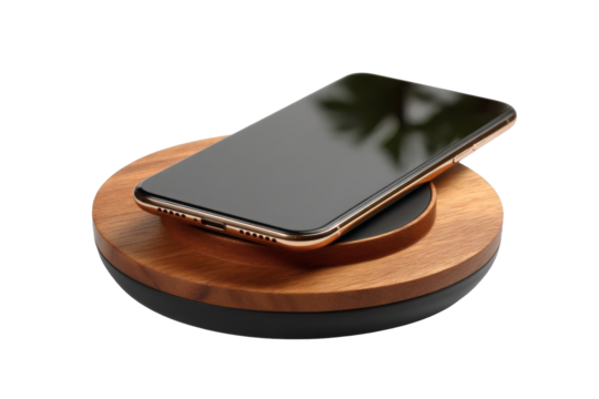 [Transparent Background PNG]Wireless Charging Pad with Smartphone
