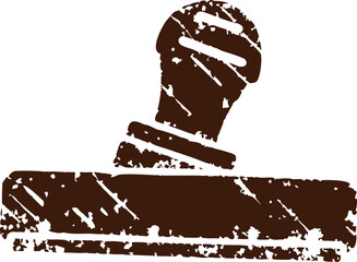 Distressed Stamp Icon in Dark Brown
