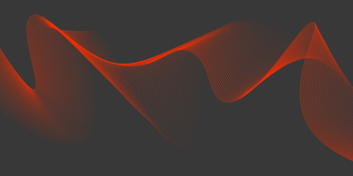 Abstract red wavy lines Digital frequency track equalizer background. Wave lines created using blend tool. graphic design template banner business wave. Abstract red wave line vector.