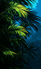 Stunning Tropical Palm Leaves in a Lush Jungle Setting