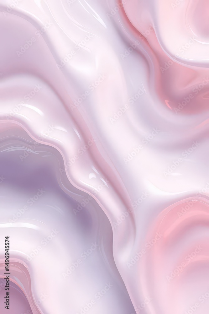 Poster swirling pastel colors create an abstract design with soft curves and waves in a tranquil pattern on
