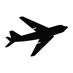 Airplane Silhouette Icon &ndash; Vector Travel and Aviation Symbol